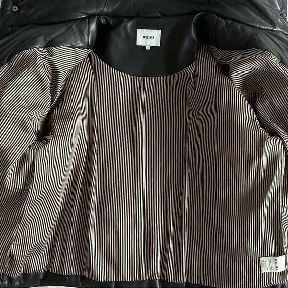 NANUSHKA Okobor™ Alt-Leather Puffer Jacket (padded vegan leather jacket) size S - Picture 7 of 10